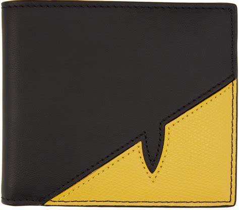 fendi black & yellow bag bugs mono eye card holder|Fendi dress black and white.